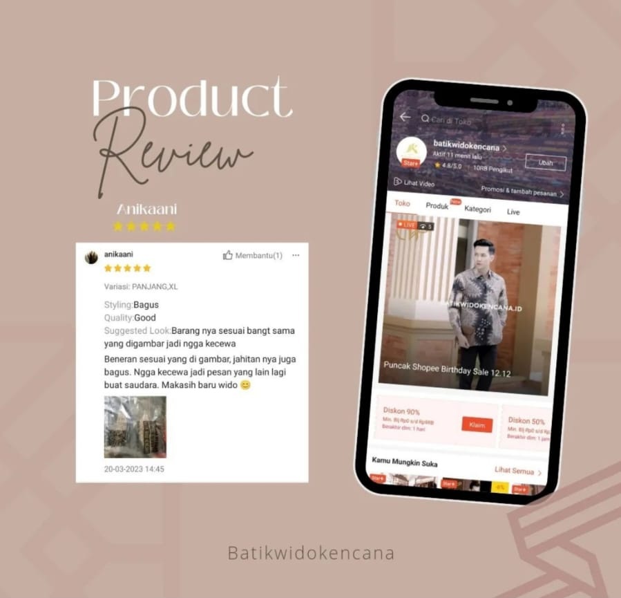 Dokumentasi hasil seragam batik custom untuk perusahaan